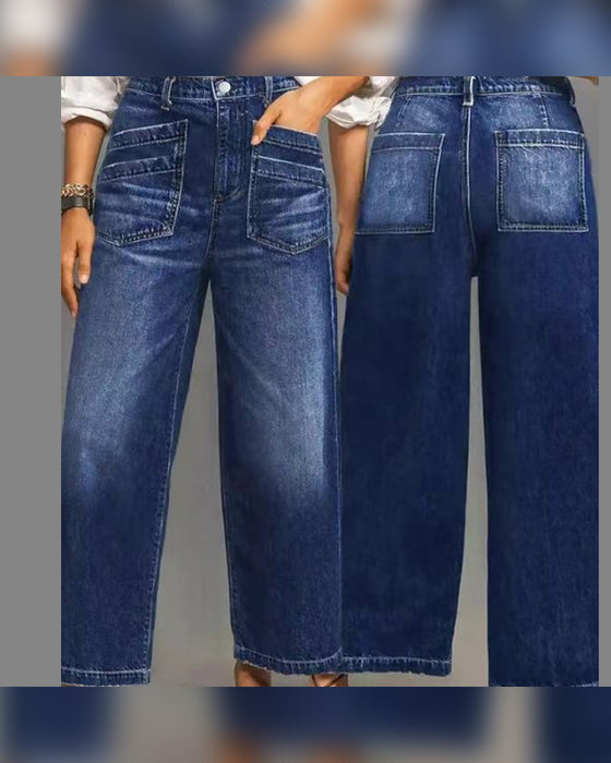 Byxa Dam Casual Hög Midja Bred Benslut