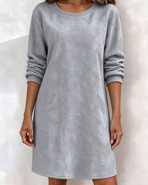 Klänning Geometrisk Präglad Sweatshirt Rak