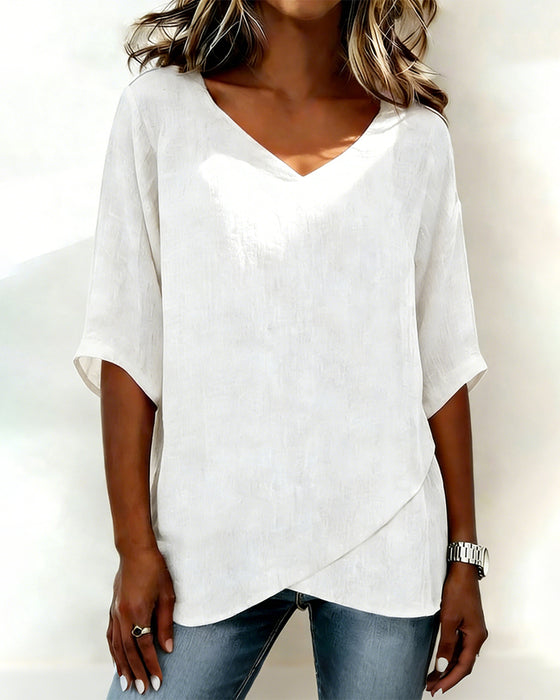Topp Oregelbunden Fåll Enfärgad V-Ringning