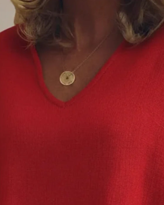 V-Ringad Lös Pullovertröja