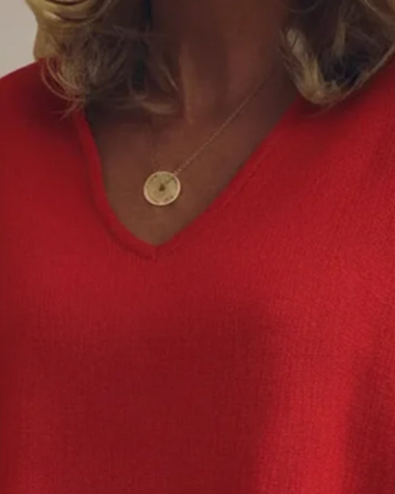 V-Ringad Lös Pullovertröja