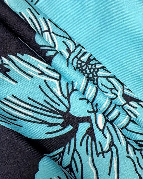 Linne V-Ringad Utan Ärmar Tryckt Färgblock