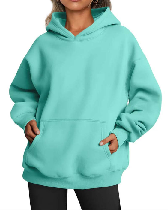Hoodie Solid Färg Lång Ärm Casual