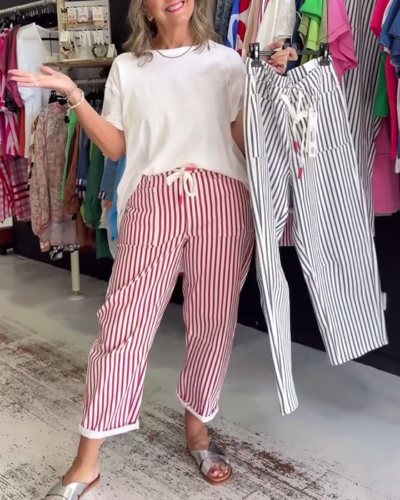 Byxor Casual Ficka Randig