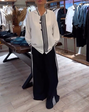 Huva randig avslappnad tvådelar