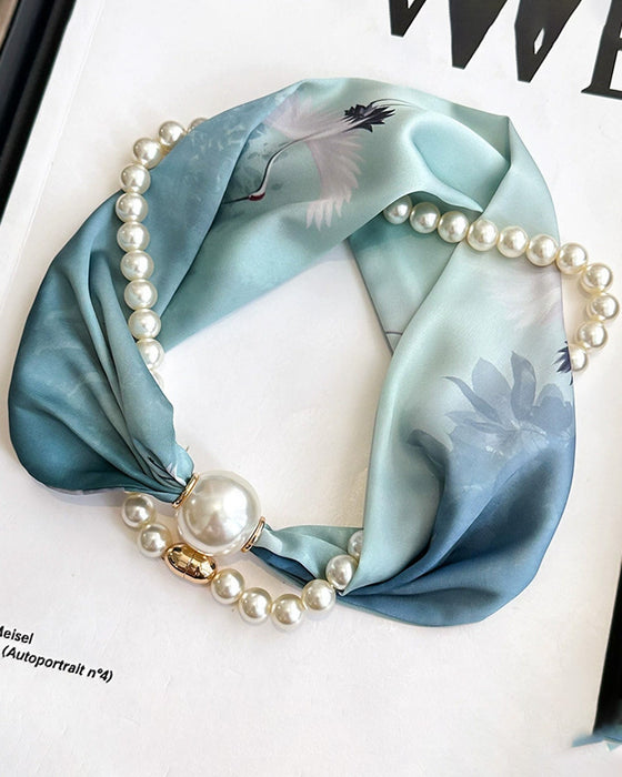 Halsband Lång Pärlprydd Silke