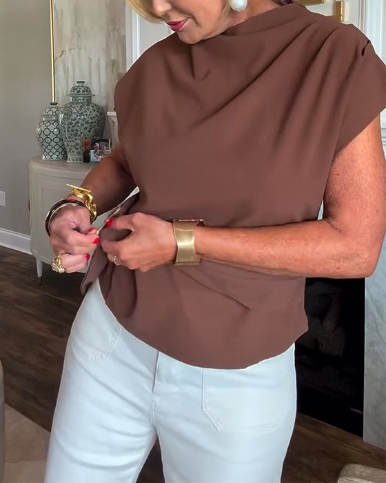 Figursyddad Enfärgad Blus