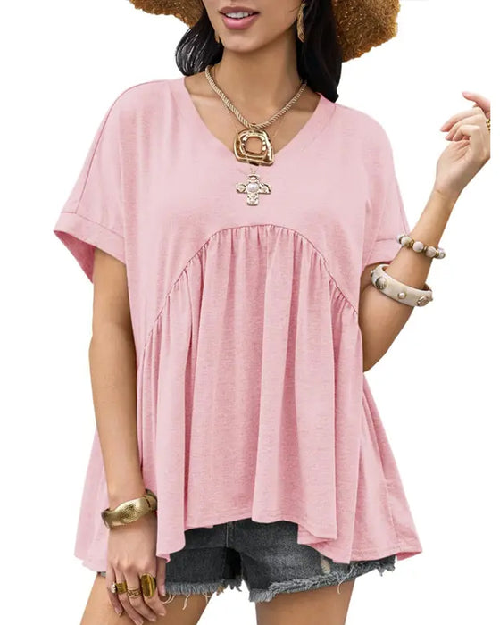 T-Shirt V-Hals Veckad