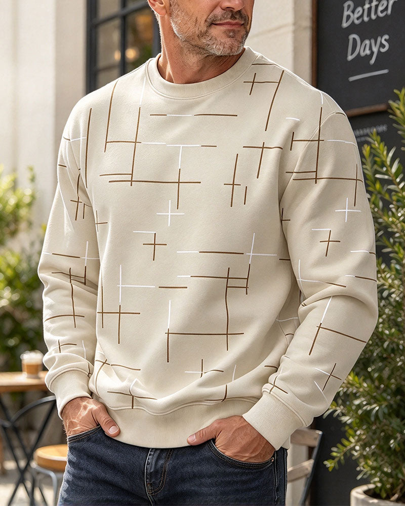 Sweatshirt Herrar Avslappnad Linje