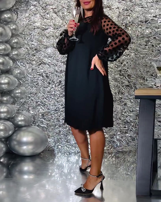 A-Linje Klänning Nät Prickar