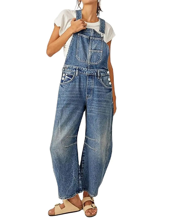 Jumpsuit Med Fickor Och Hängslen I Denim