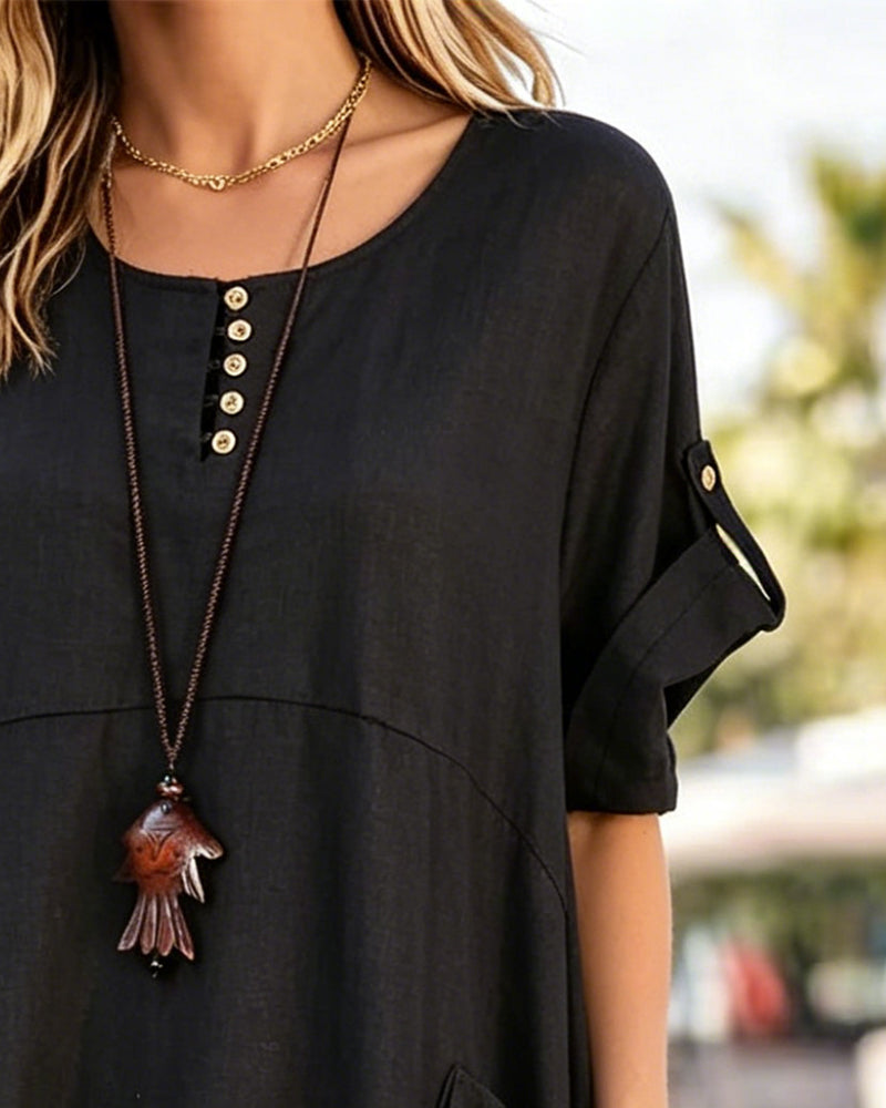 Klänning Avslappnad Och Konstnärlig Lös Passform