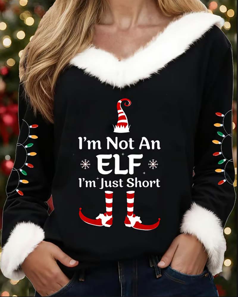 Modernt Tryckt Topp Med Pälskrage