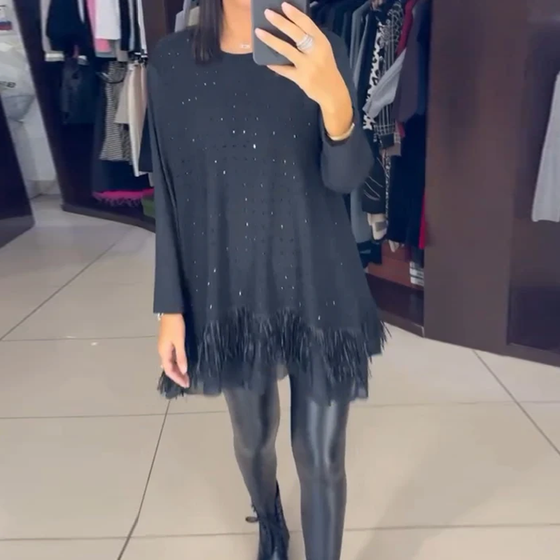 Hem Topp Mode Rhinestone