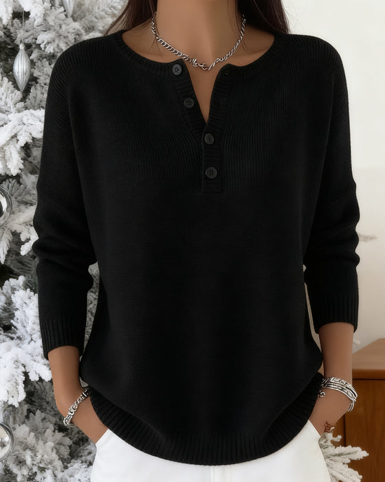 Långärmad Enfärgad Kofta Med Knappar