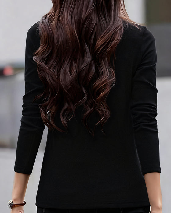 Topp Slim Fit Plisserad Lång Ärm