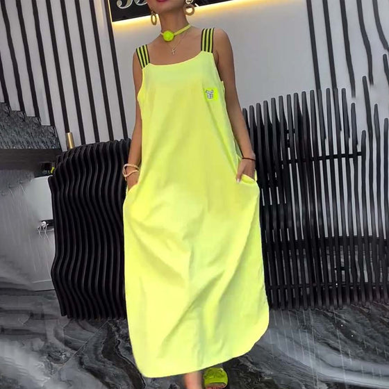 Klänning Med Spliced Hängslen Lös