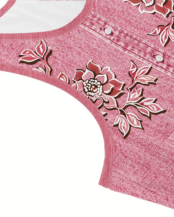 Klänning Ärmlös Imitation Denim