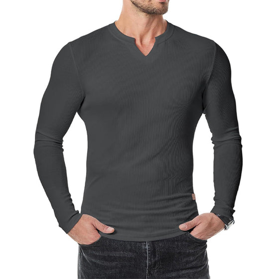 Slim Fit V-Ringad Longline Muscle Shirt För Män