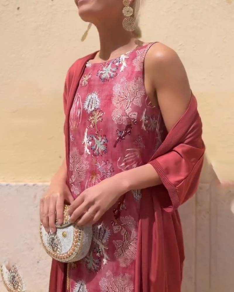 Set Ärmlös Maxi Klänning + Matchande Cardigan