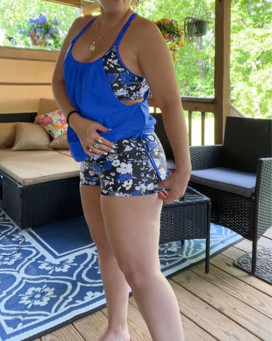 Badkläder Tryckt Hängslen Boxer