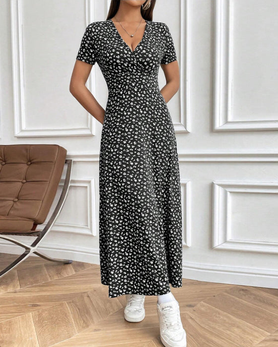 Klänning Sexig Elegant Mönstrad