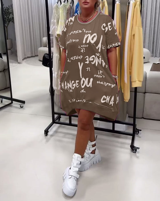 Klänning Löst Bokstavstryck