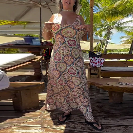 Baddräkt Bandeau Hjärtformad Semestertryck