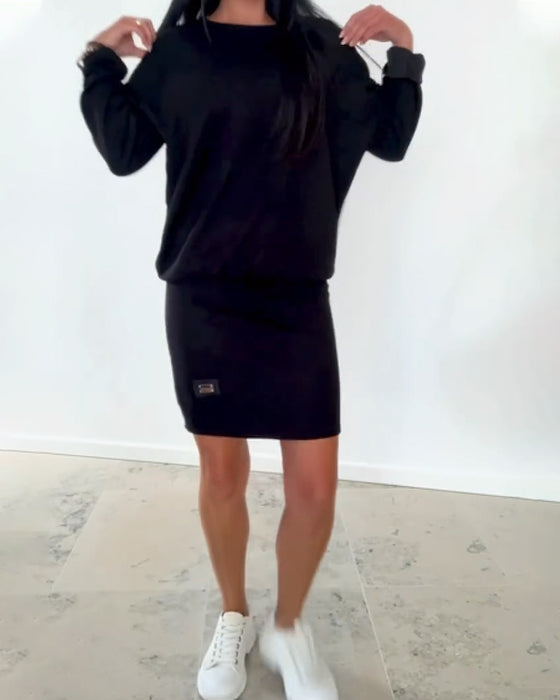 Klänning Långärmad Avslappnad Figurnära