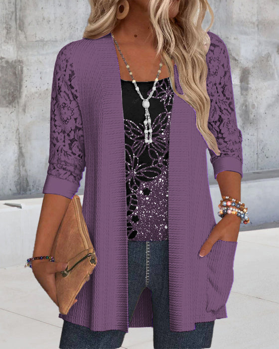 Avslappnad fjärilspets med patchwork-ficka