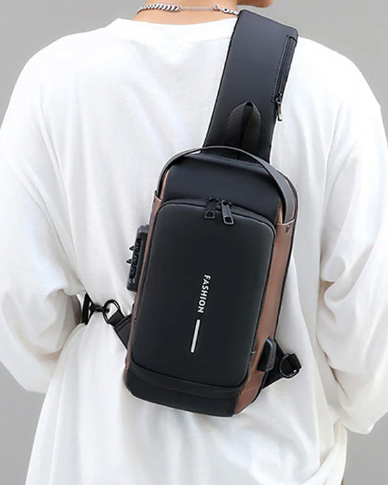 Stöldskyddande bröstväska med lösenord