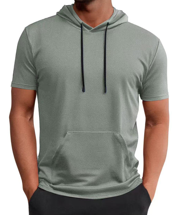 T-Shirt Hoodie Snabbtorka Kort Ärm
