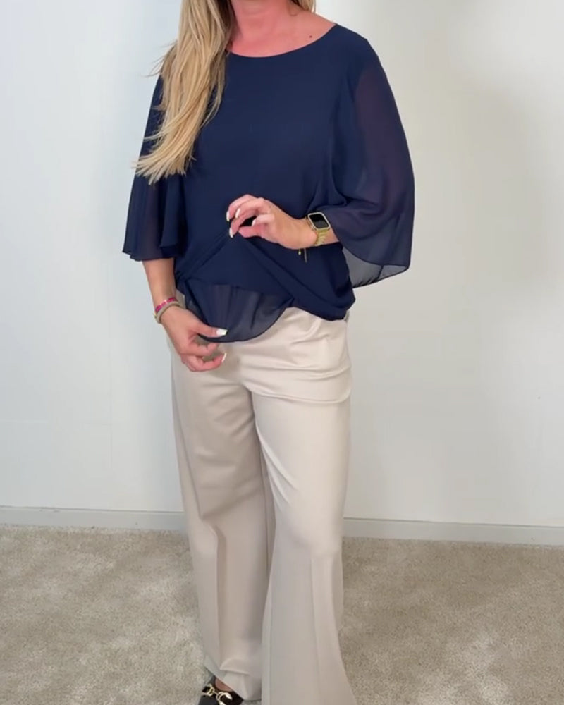 Blus Klockärm Rundhals