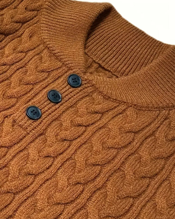 Pullover Ståkrage Flätstickad