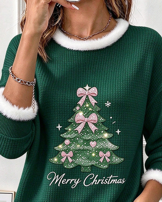 Sweatshirt Julgran Kontrastfärg