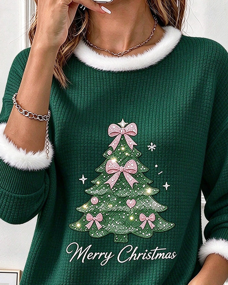 Sweatshirt Julgran Kontrastfärg