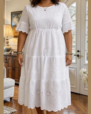 Klänning Fransk Stil Håltomning Elegant