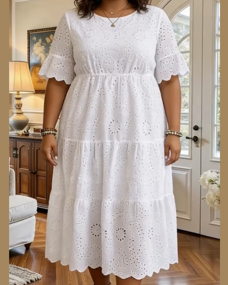 Klänning Fransk Stil Håltomning Elegant