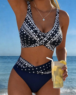 Bikini Geometrisk Oregelbunden Print Mode