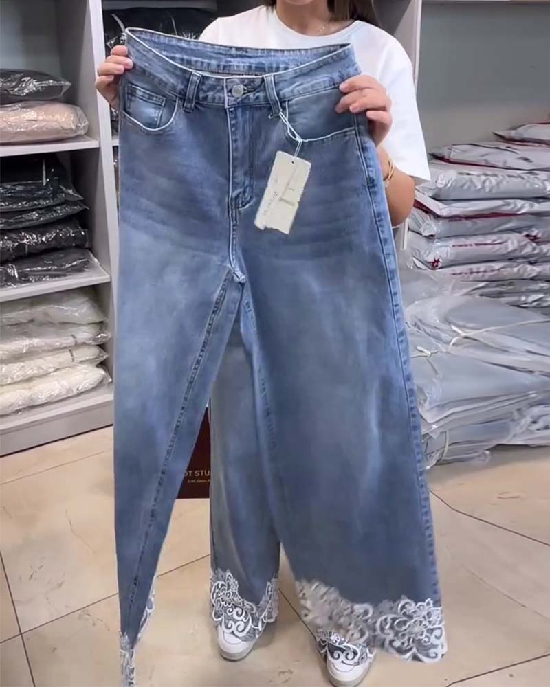 Byxor Casual Enfärgad Vida Ben Denim