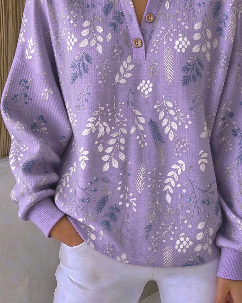 Sweatshirt Vaffel Henry Krage Blommönster