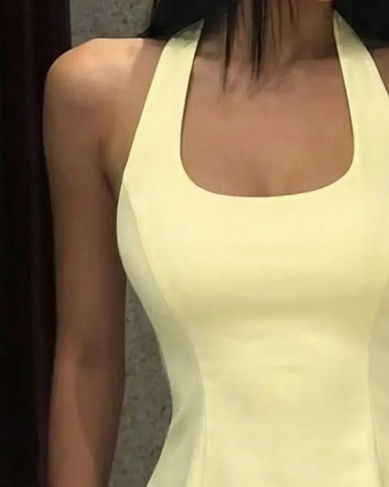 Tank Tops Halsringning Fyrkantig Hals Chic