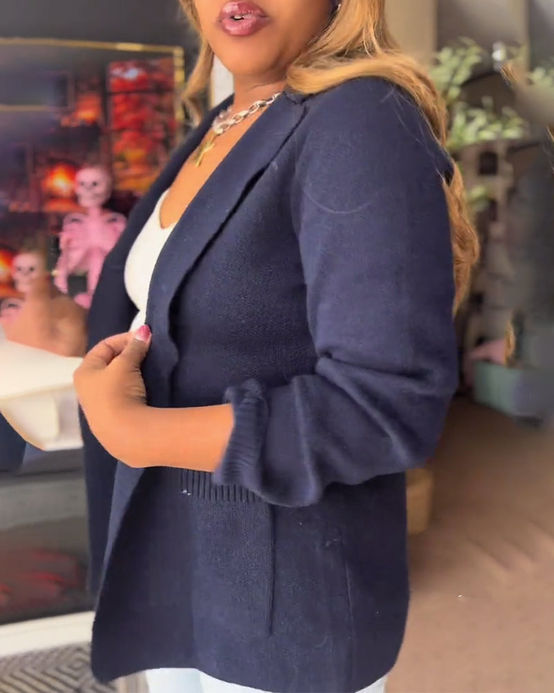 Kofta bekväm enfärgad ficka