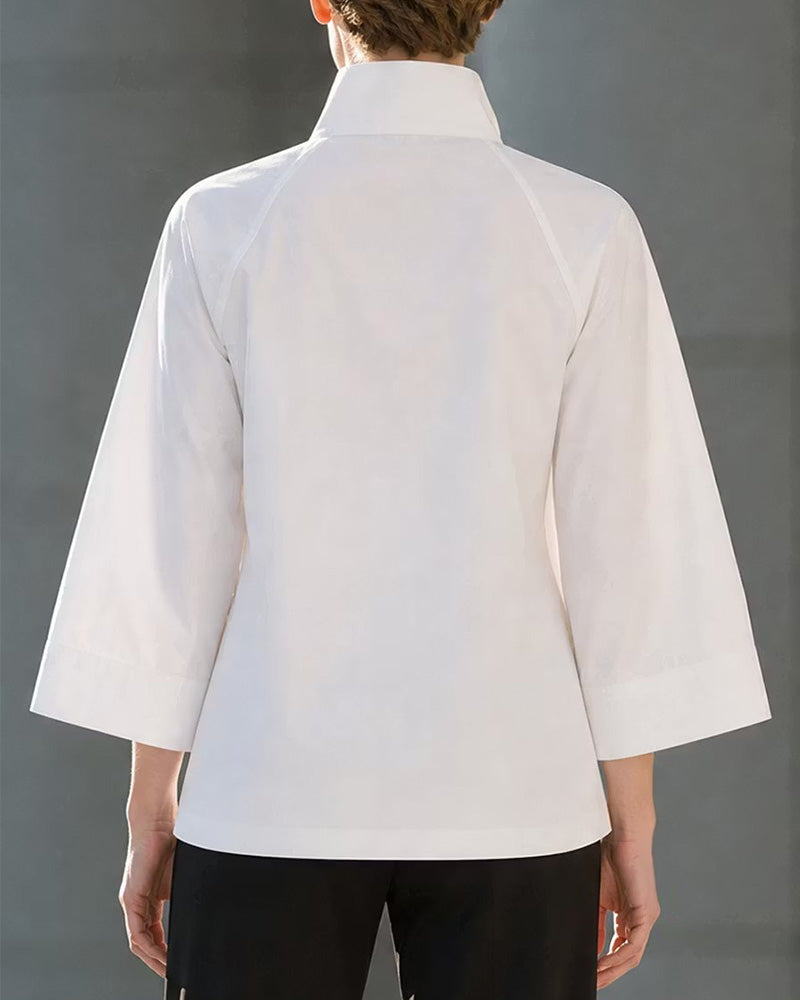 Blus V-Hals Blommig Tryck