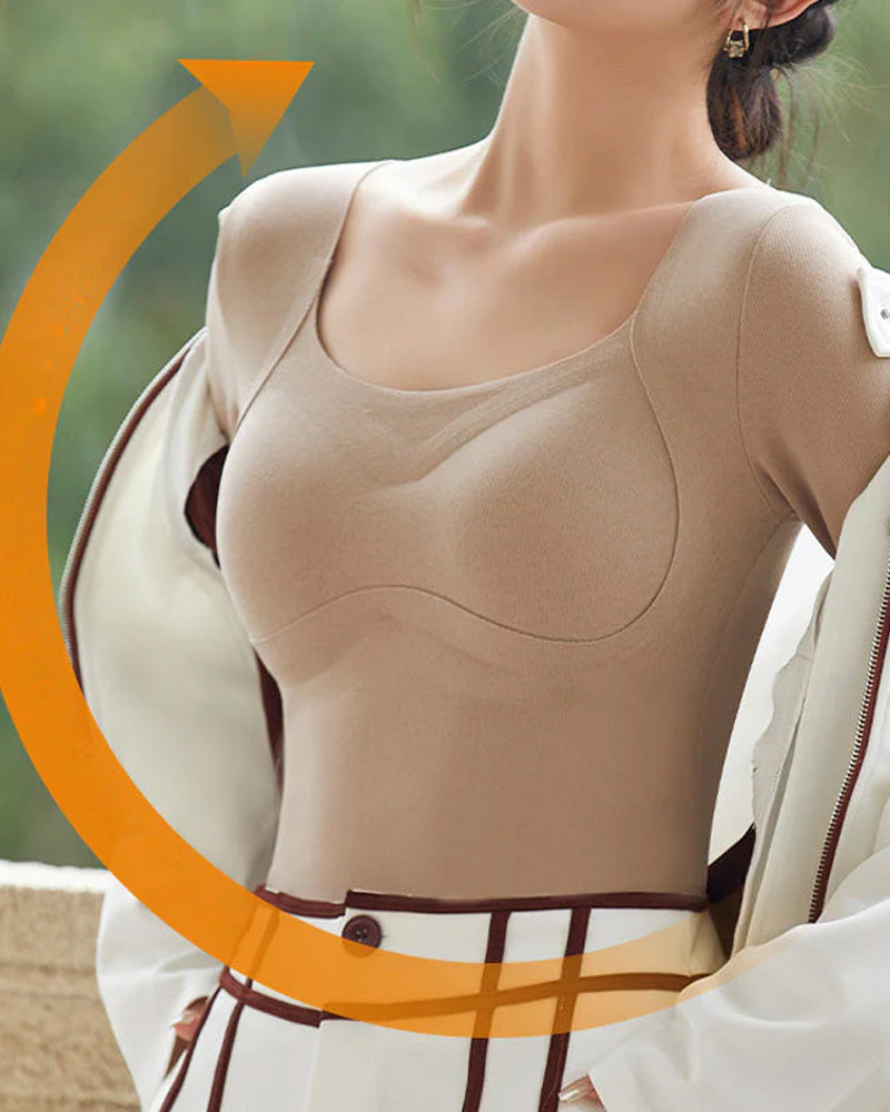 Sömlös Termotopp För Kvinnor Med Inbyggd Bh