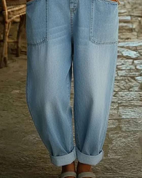 Hoppdräkt Avslappnad Ficka Denim