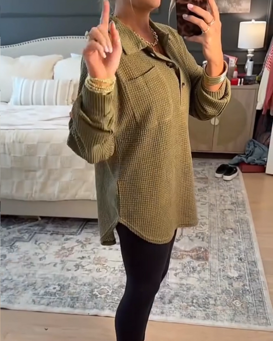 Luvtröja Polokrage Enfärgad