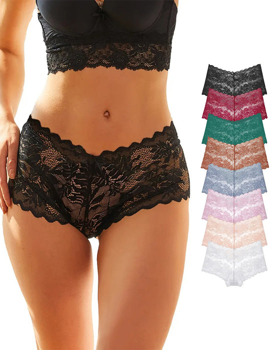 Dam 8-Pack Sexiga V-Midja Spetsstringtrosor