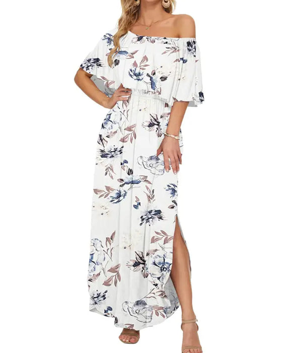 Klänning Elegant Bläcktvätt Blommig Maxi