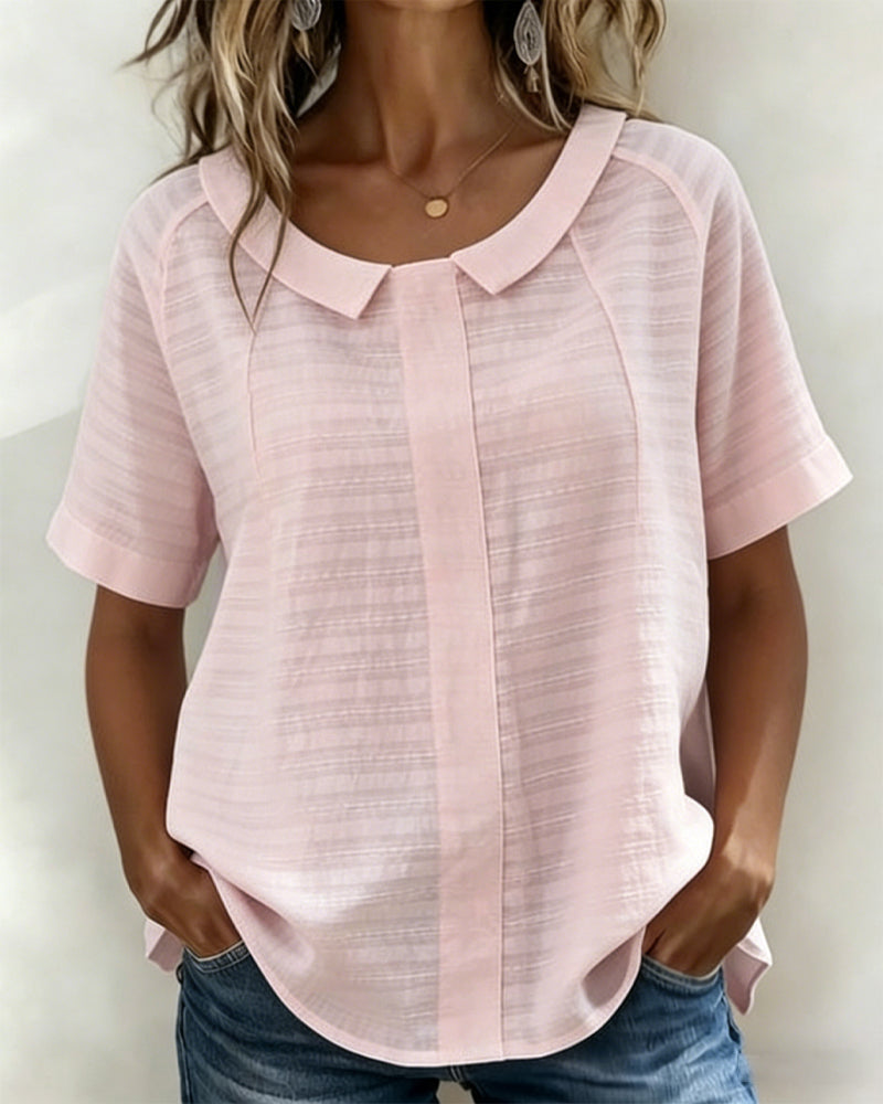 Blus Texturerad Peter Pan Krage